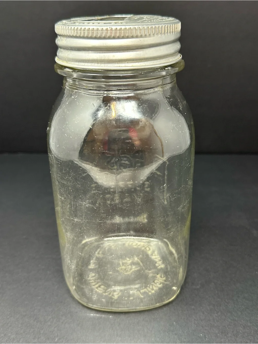 Vintage Presto Supreme Mason Jar Zinc Cap w/ Glass Lid Insert Owens-Illinois Co.